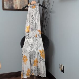 White House Black Market Backless Dress - White and Yellow